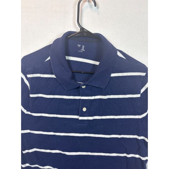 Gap Mens Navy & White Striped Polo Shirt XL - Picture 2 of 10